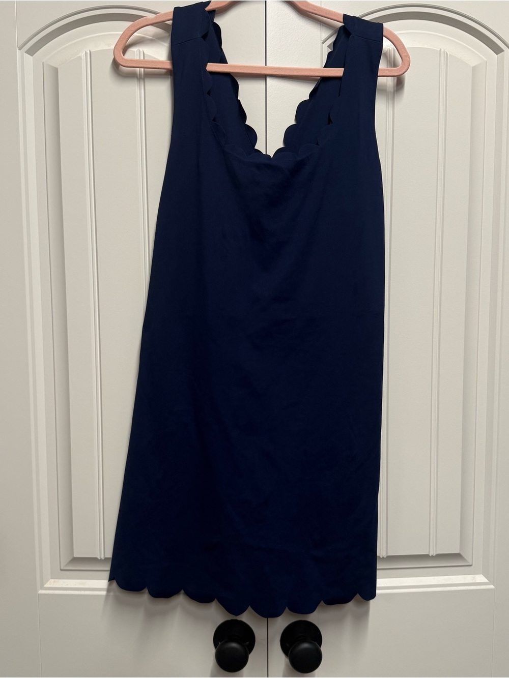 J Crew Scalloped Active Stretchy Pull On Navy Dress  Women's Plus XXL
